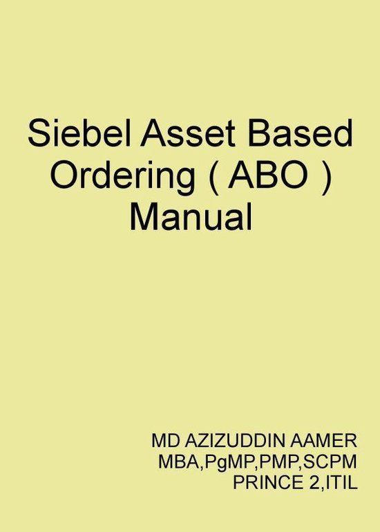 Siebel Asset Based Ordering ( ABO ) - cover