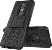Luxe Back Cover voor Nokia 8 | Shockproof Hard Case | Hoogwaardig TPU Finish Hoesje | Zwart | Met Venster