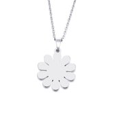 RVS bloem sunflower hanger met ketting | 316L