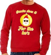 Foute kersttrui Kerstman does it for the ho's rood voor heren 2XL (56)