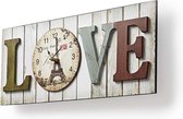 Wooden-Style Wall Clock in Frame | ‘LOVE’ Design
