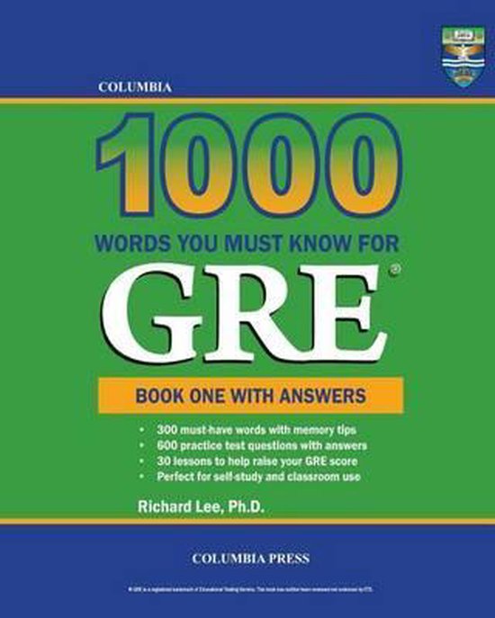 Columbia 1000 Words You Must Know for GRE- Columbia 1000 Wor ... - cover
