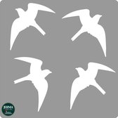 Vogelbescherming raamstickers 4 stuks Wit