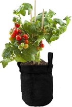 Jute plantenzakken ø17cm zwart rond met handvatten 25 stuks - Groeizak - Kweekzak - Plantenhouder - Plant bag