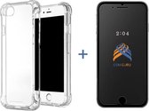 iPhone 8 Plus screenprotector Tempered glass + Anti Burst TPU TelefoonHoesje