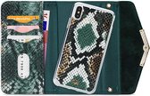 Apple iPhone Xs Hoesje - Mobilize - Velvet Serie - Kunstlederen 2in1 Case / Clutch - Green Snake - Hoesje Geschikt Voor Apple iPhone Xs