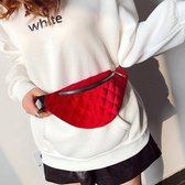 Fluwelen/velvet heuptasje/Bum Bag/Fanny Pack, rood