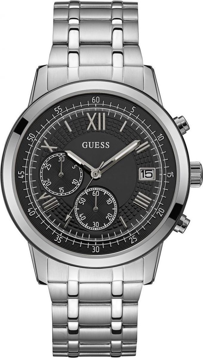 Guess - W1001G4 - Horloge - Mannen - Staal - Zilverkleurig - ⌀ 44 mm