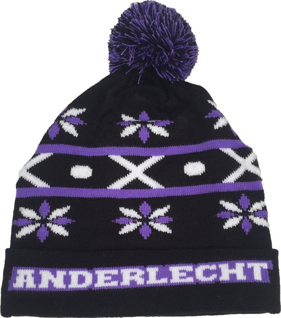 Anderlecht - Muts Pompon - Volwassenen - Zwart/Paars