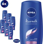 NIVEA Hairmilk voor Fijn Haar - 6 x 200 ml - Voordeelverpakking - Conditioner
