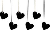 Beschrijfbare hartjes met touw (6 stuks)