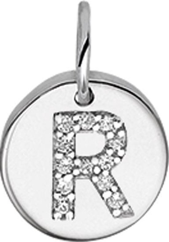 The Jewelry Collection Bedel Letter R Zirkonia - Zilver