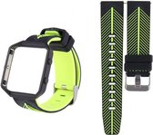 Merkloos Siliconen bandje - Samsung Gear S3 - Zwart/Lime