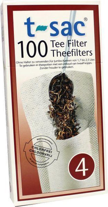 T-Sac Theefilterzakken, wegwerp-thee-infuser, nummer 2-formaat, 2-4-kop- capaciteit, set van 400 door T-Sac