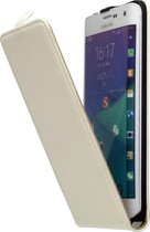 Wit Lederen Flip Case Cover Hoesje Samsung Galaxy Note Edge