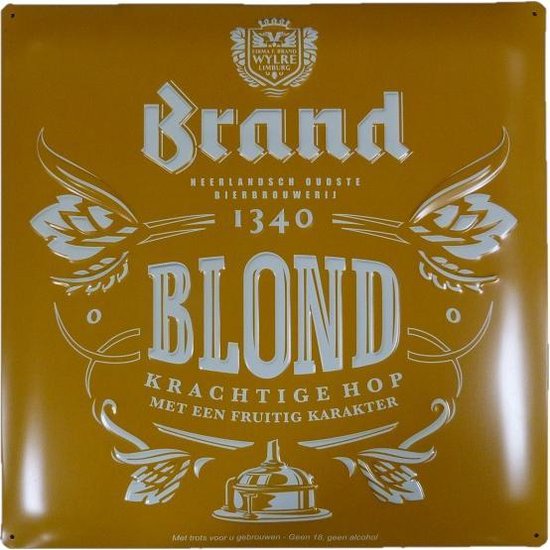 Bol Com Wandbord Brand Bier Blond 40x40cm