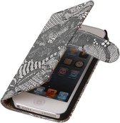 Wit Lace 2 booktype wallet cover cover voor Apple iPhone 5 / 5s / SE