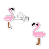 La Rosa Princesa Pink Dream Flamingo Oorknoppen - Zilver