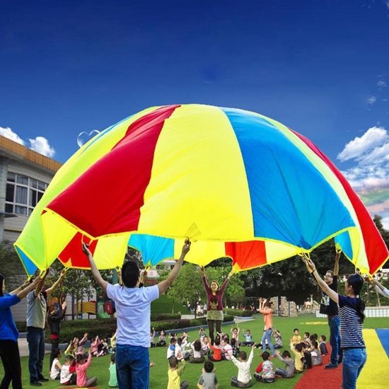 2m kinderen buiten spel oefening Sport speelgoed regenboog paraplu  Parachute spelen... | bol.com