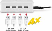 Caliber PS46 - Thuislader met 4x USB  4.2A - Wit
