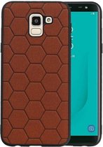 Bruin Hexagon Hard Case voor Samsung Galaxy J6