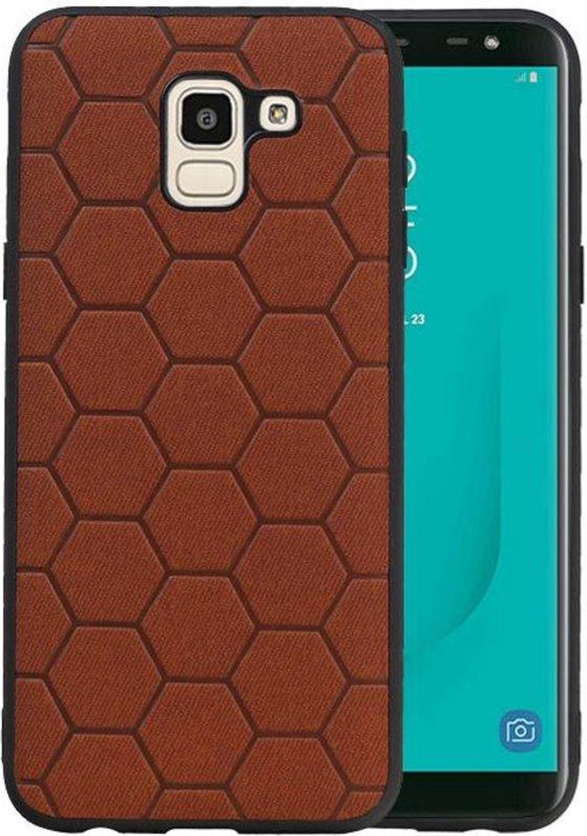 Bruin Hexagon Hard Case voor Samsung Galaxy J6