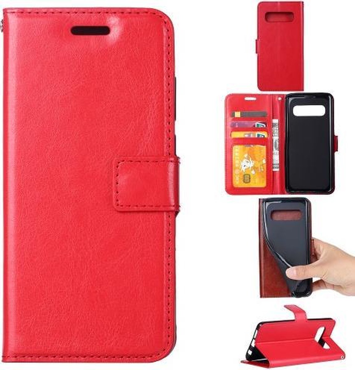 Telefoonhoes Geschikt voor: Samsung Galaxy S10 Plus Portemonnee hoesje rood