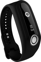 Siliconen Horloge Band Geschikt Voor Tomtom Touch Cardio - Armband / Polsband / Strap Bandje / Sportband - Zwart