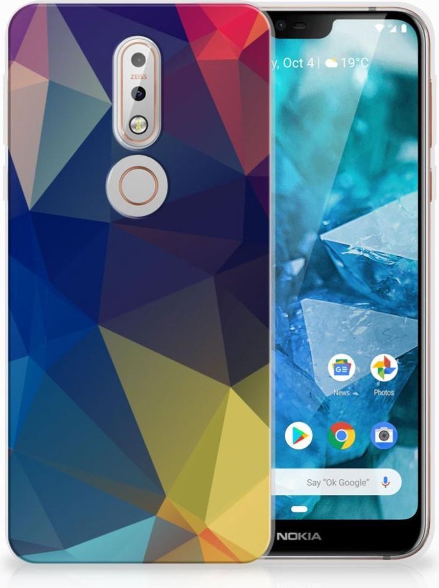 Nokia 7.1 TPU Hoesje Polygon Dark