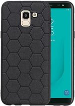 Zwart Hexagon Hard Case voor Samsung Galaxy J6
