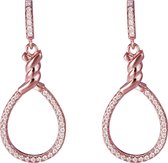 Orphelia ZO-7421 - Oorhangers Twisted - Zilver 925 Rosé - Zirkonia - 3,2 cm