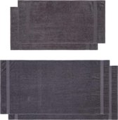Lumaland - Handdoeken set - 2 Badhanddoeken & 2 handdoeken - 100% katoen - Grijs