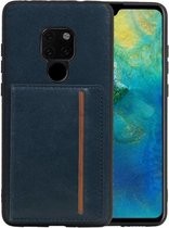 Navy Staand Back Cover 1 Pasjes voor Huawei Mate 20