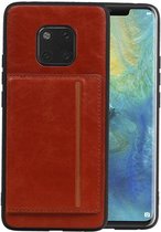 Bruin Staand Back Cover 1 Pasjes voor Huawei Mate 20 Pro