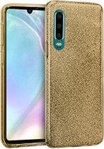 Huawei P30 Hoesje - Glitter Back Cover - Goud