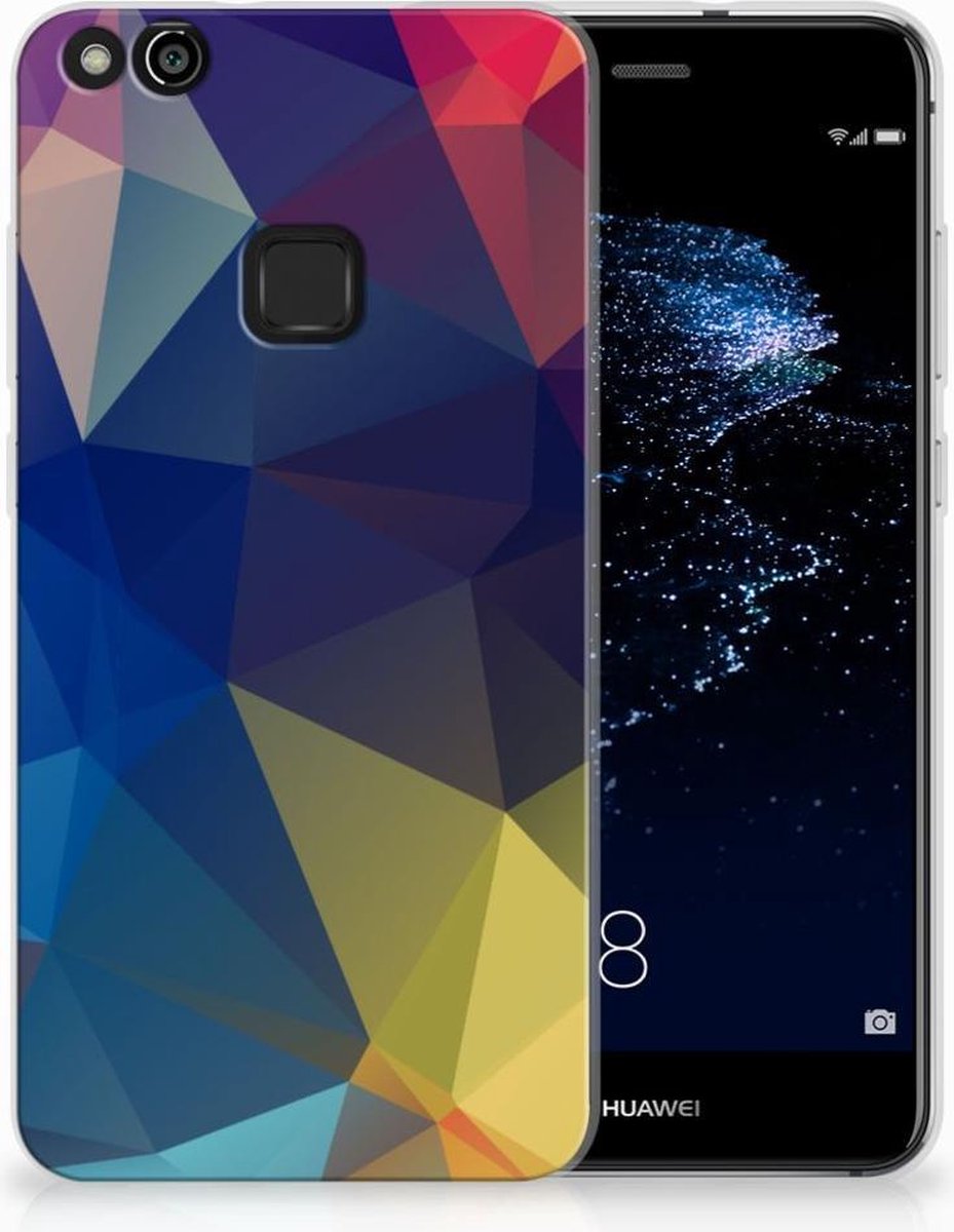 Huawei P10 Lite TPU Hoesje Polygon Dark