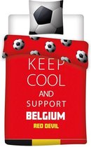 Belgium Keep Cool - Dekbedovertrek - Eenpersoons - 140 x 200 cm - Rood