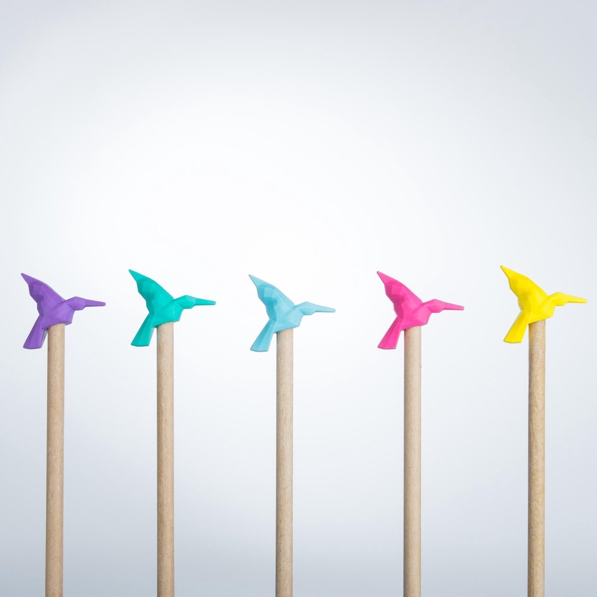 Mustard - Set gummen voor potlood - 20 stuks - vogels