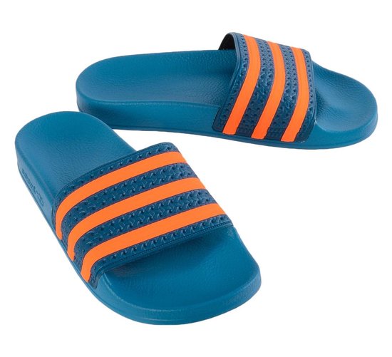 adidas Adilette Slippers - - Maat - Donkerblauw/Oranje |