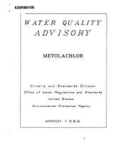 Water Quality Advisory Metolachlor