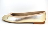 Stravers - Zachte Leren Ballerina Schoenen Maat 44 Dames Grote Maten Champagne Goud Flatjes