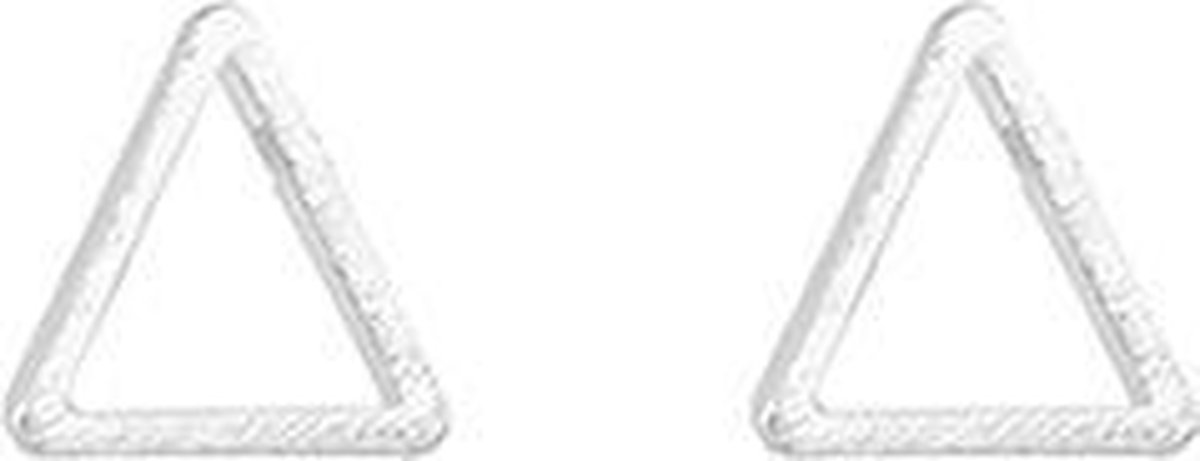 24/7 Jewelry Collection Driehoek Oorbellen - Open - Oorknopjes - Geborsteld - Minimalistisch - Zilver op Prijzenvolger.com