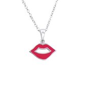 Amanto Kids Ketting Cherif - 925 Zilver - Lips - 12x18mm - 39cm