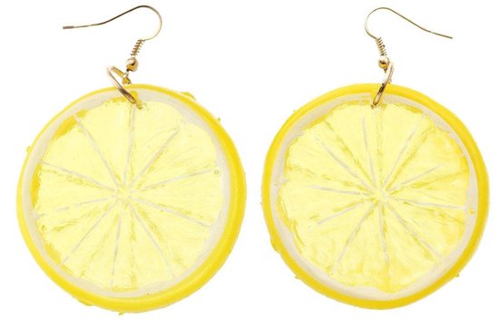 Fako Bijoux® - Boucles d'oreilles - Fruit en plastique - Tranche de citron  | bol.com