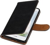 BestCases.nl Zwart Pull-Up PU booktype wallet cover hoesje voor Huawei Nova