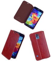 Bestcases Garnet Rood Map Case Book Cover Hoesje Samsung Galaxy S5