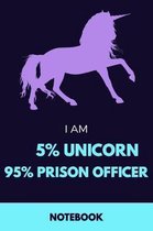 I Am 5% Unicorn 95% Prison Officer Notebook