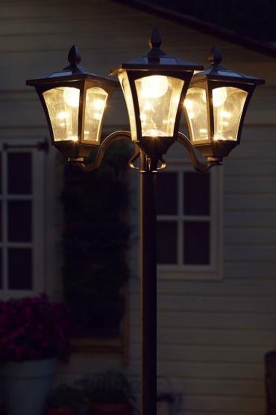 Luxform solar 3-koppige LED staande buitenlamp | bol.com