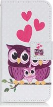 Uil love book case wallet hoesje Iphone 7