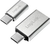 LogiLink USB 3.2 Gen 1 (USB 3.0) Adapter [1x USB-C stekker - 1x Micro-USB 2.0 B bus, USB 3.2 Gen 1 bus A (USB 3.0)] AU0